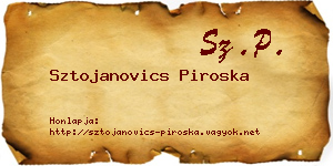 Sztojanovics Piroska névjegykártya